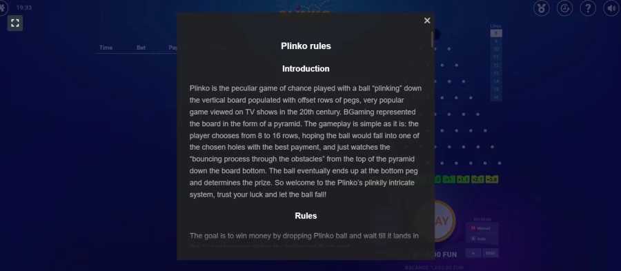 Plinko Online Game